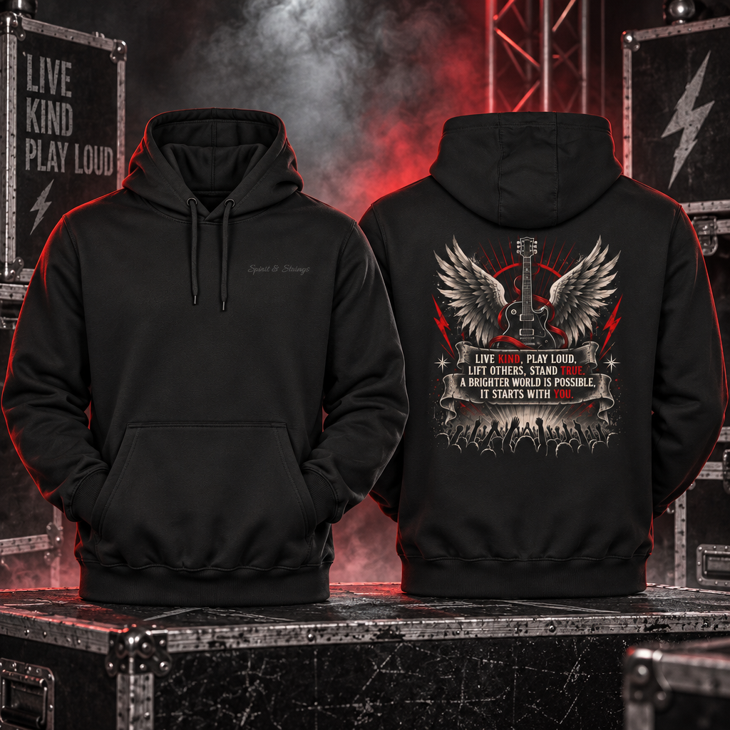 Live Loud Play Loud | Guitar Wings Fleece Hoodie