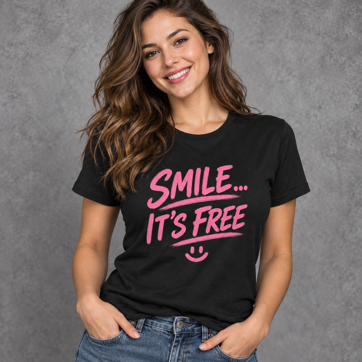 Smile... It’s Free T‑Shirt | Positive Graphic Tee