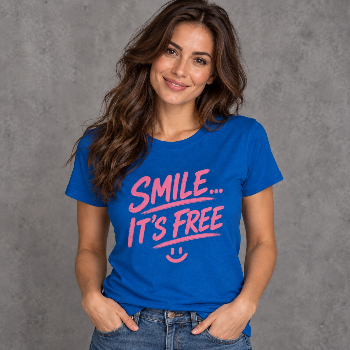 Smile... It’s Free T‑Shirt | Positive Graphic Tee