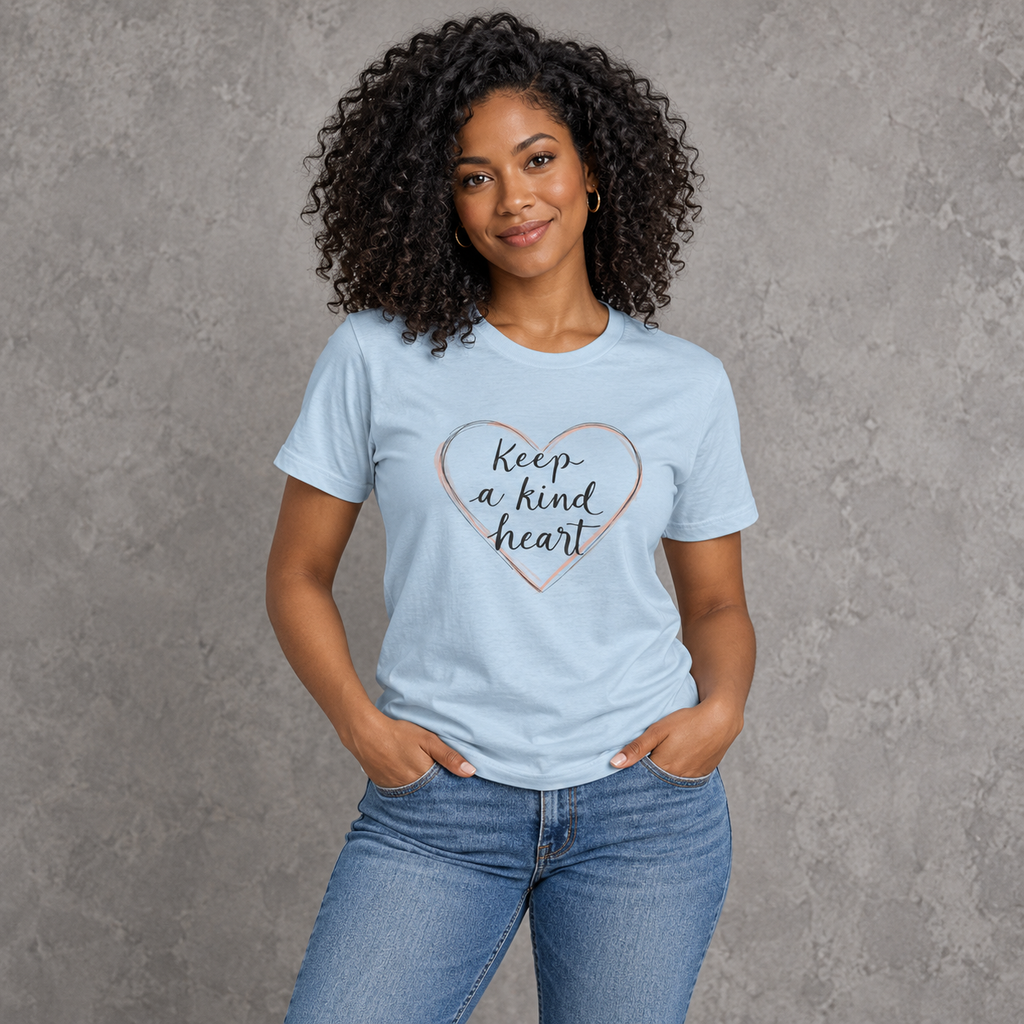 Keep A Kind Heart | Inspirational Cotton Crew T-Shirt