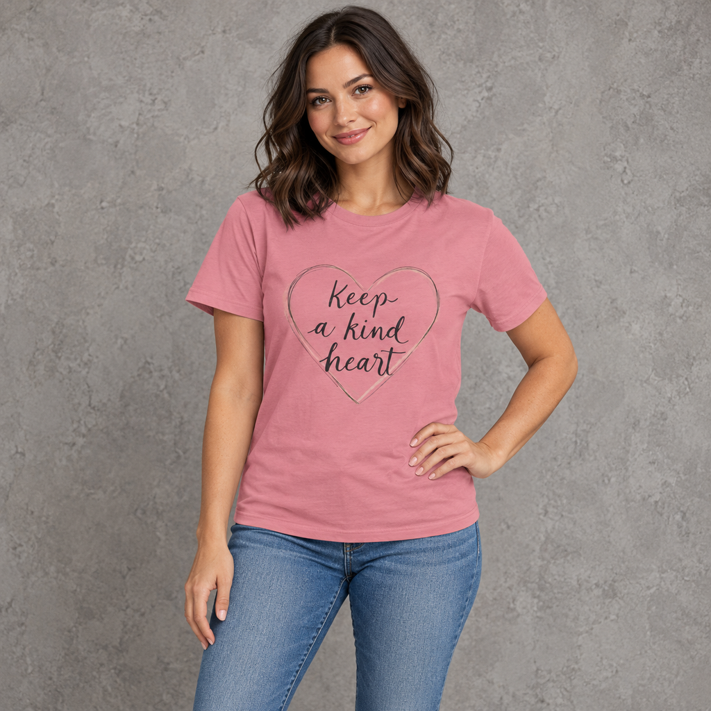 Keep A Kind Heart | Inspirational Cotton Crew T-Shirt