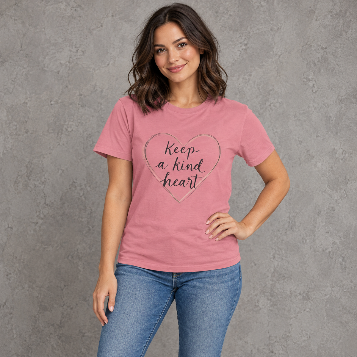 Keep A Kind Heart | Inspirational Cotton Crew T-Shirt