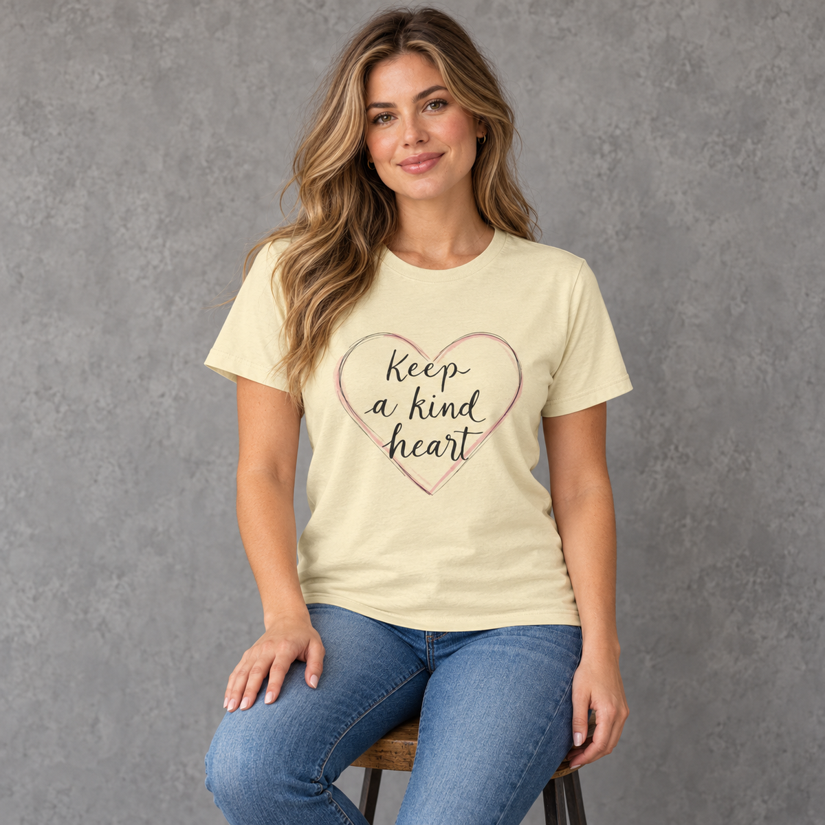Keep A Kind Heart | Inspirational Cotton Crew T-Shirt