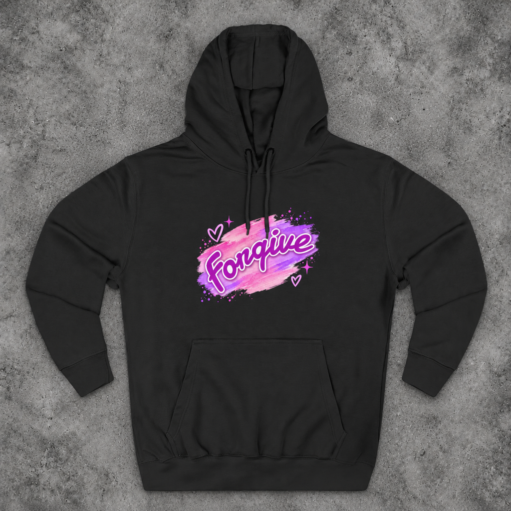 Forgive Script Hoodie | Pastel Brushstroke Graphic Pullover