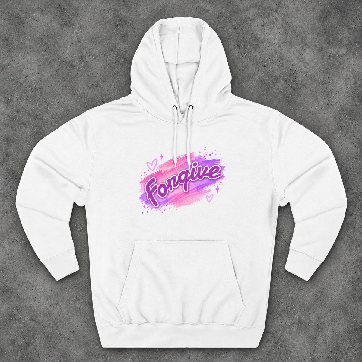 Forgive Script Hoodie | Pastel Brushstroke Graphic Pullover