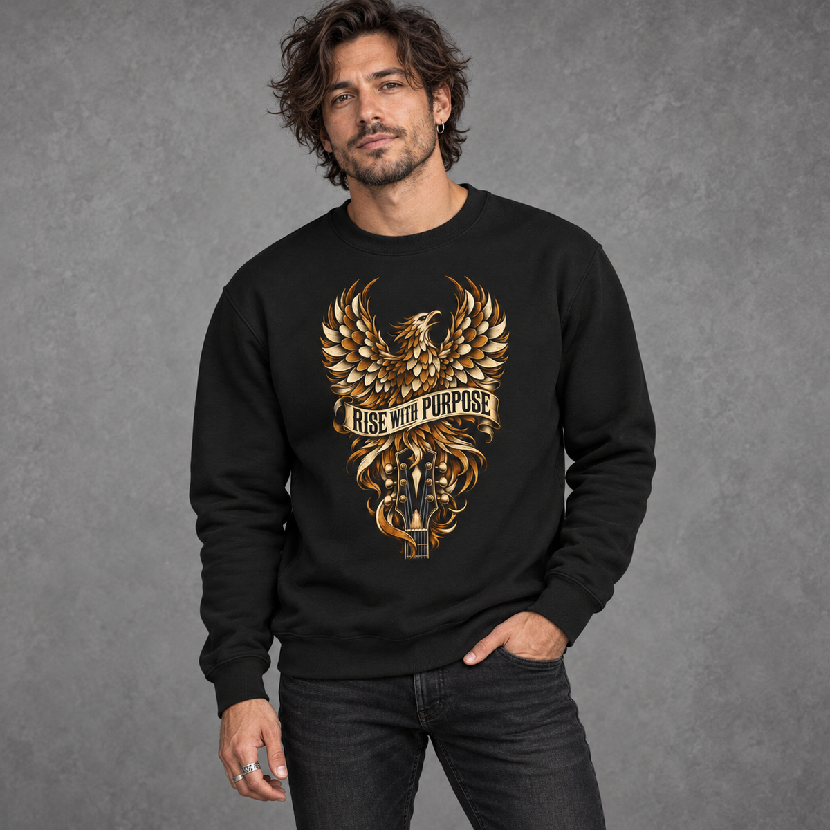 Rise With Purpose Phoenix Guitar Sweatshirt