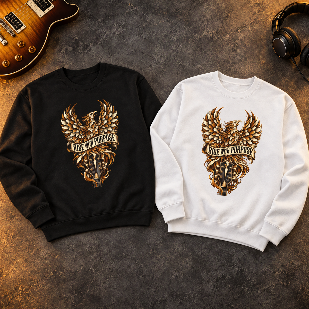 Rise With Purpose Phoenix Guitar Sweatshirt