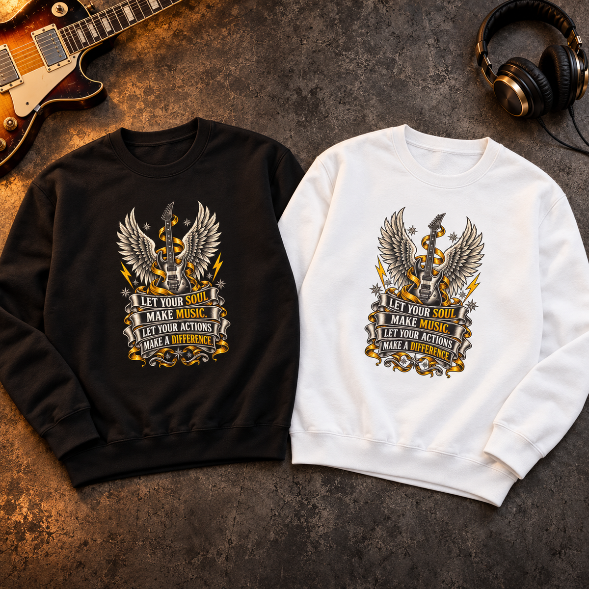 "Let Your Soul Make Noise" | Caduceus Wings Crewneck Sweatshirt