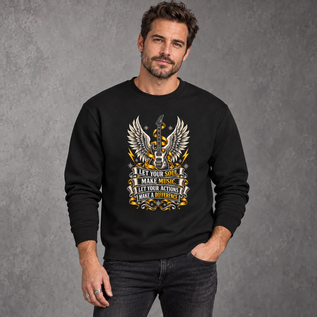 "Let Your Soul Make Noise" | Caduceus Wings Crewneck Sweatshirt
