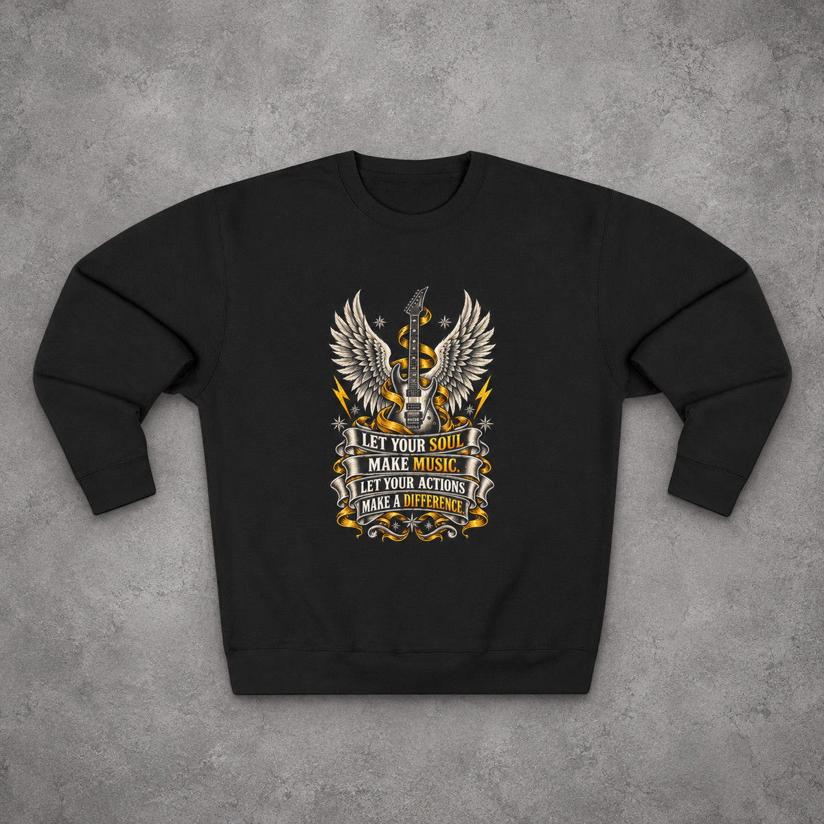 "Let Your Soul Make Noise" | Caduceus Wings Crewneck Sweatshirt