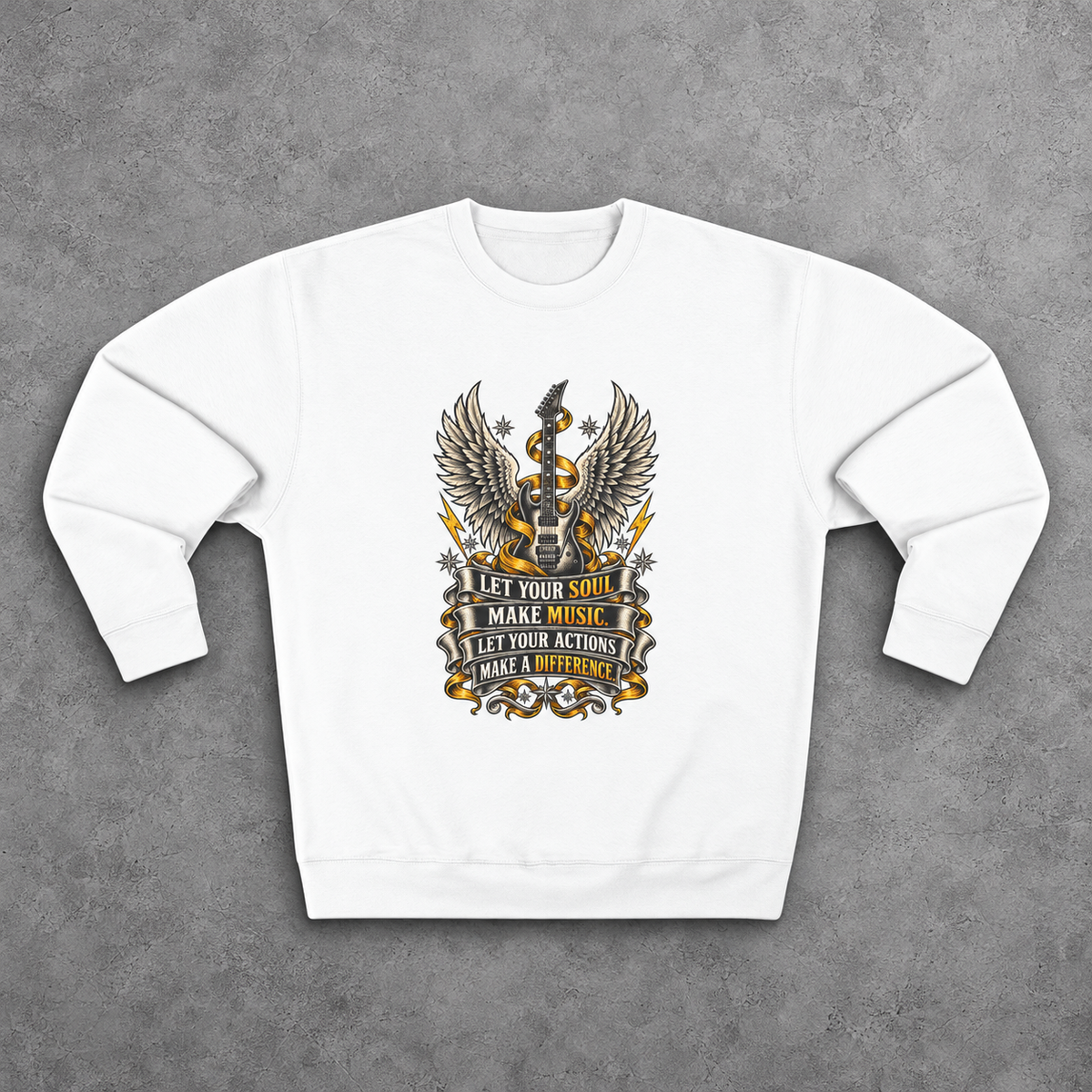 "Let Your Soul Make Noise" | Caduceus Wings Crewneck Sweatshirt