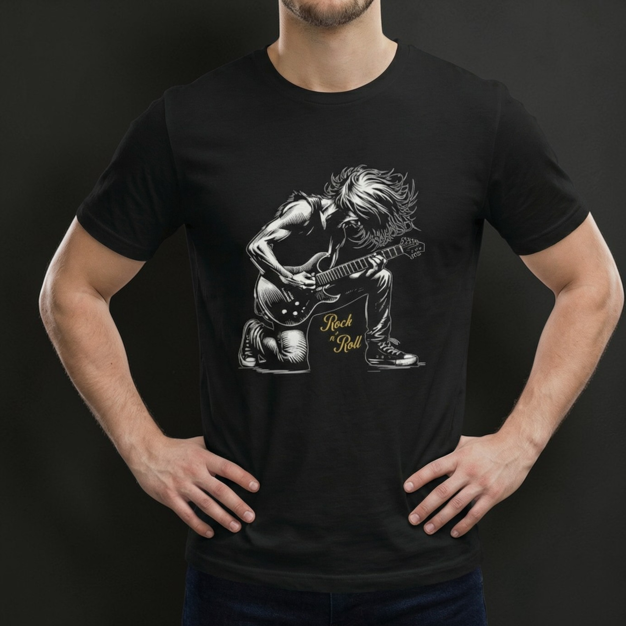 Rock Guitarist Graphic Tee —  Premium Crew