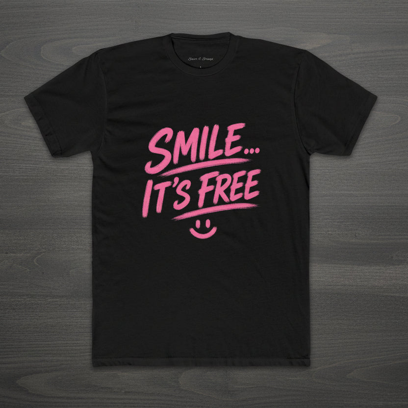 Smile... It’s Free T‑Shirt | Positive Graphic Tee