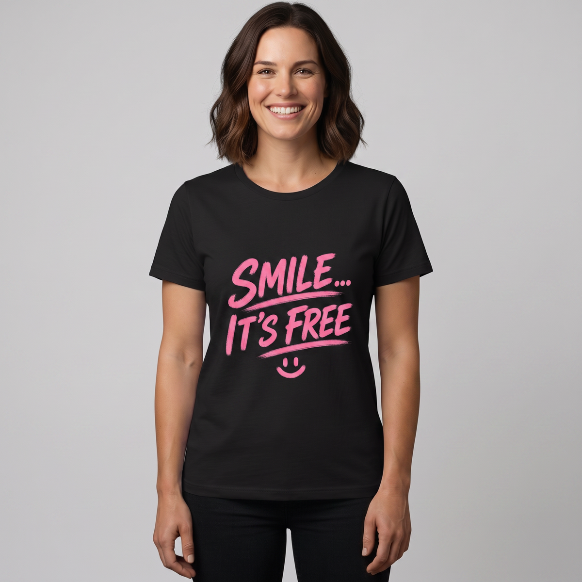 Smile... It’s Free T‑Shirt | Positive Graphic Tee