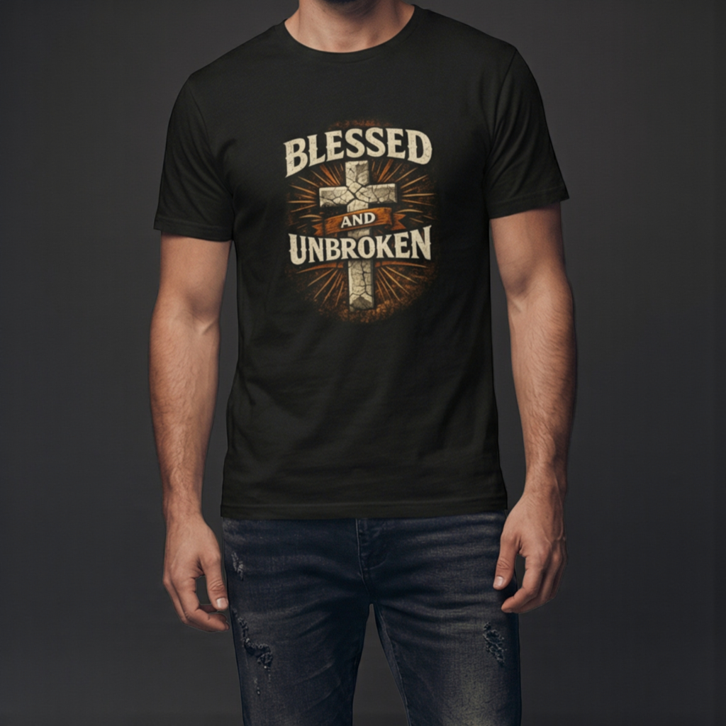 Blessed and Unbroken Christian T-Shirt — Modern Fit