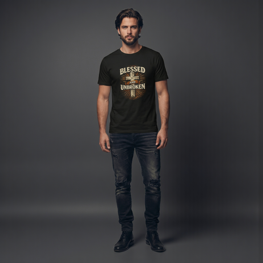 Blessed and Unbroken Christian T-Shirt — Modern Fit