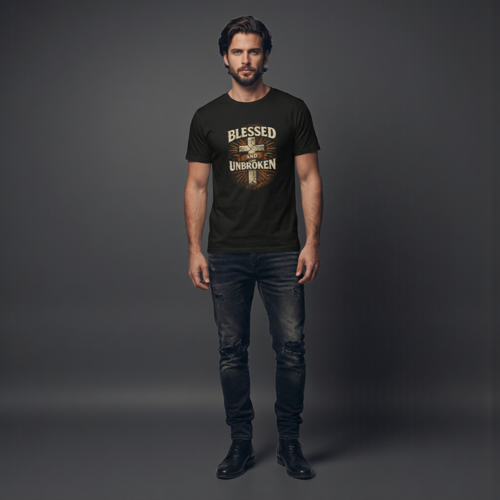 Blessed and Unbroken Christian T-Shirt — Modern Fit