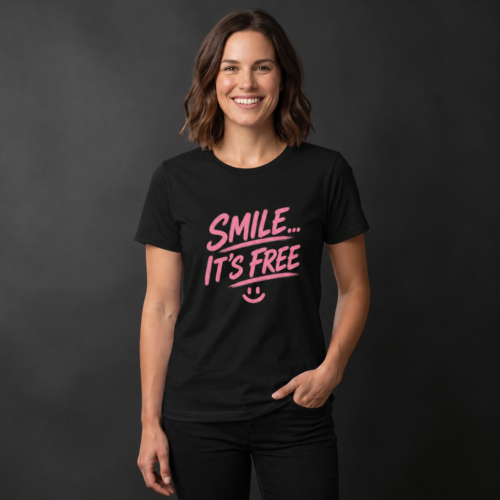 Smile... It’s Free T‑Shirt | Positive Graphic Tee