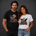 God Bless America T-Shirt | Patriotic Eagle & Cross Fourth of July Tee