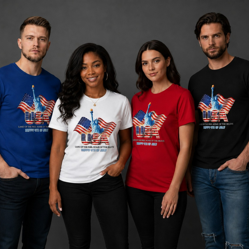 USA Statue of Liberty Flag T-Shirt | Fourth of July Patriotic Tee