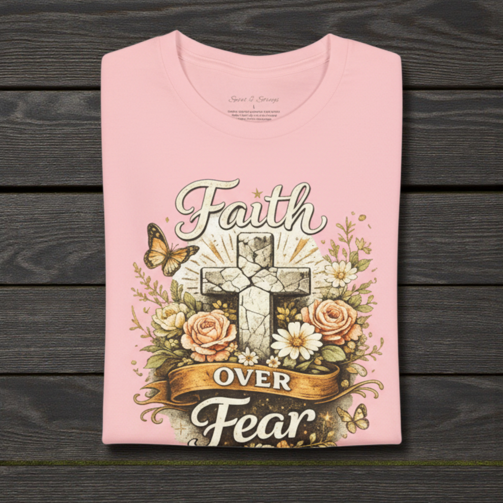Faith Over Fear Floral Tee — S&S Premium Collection