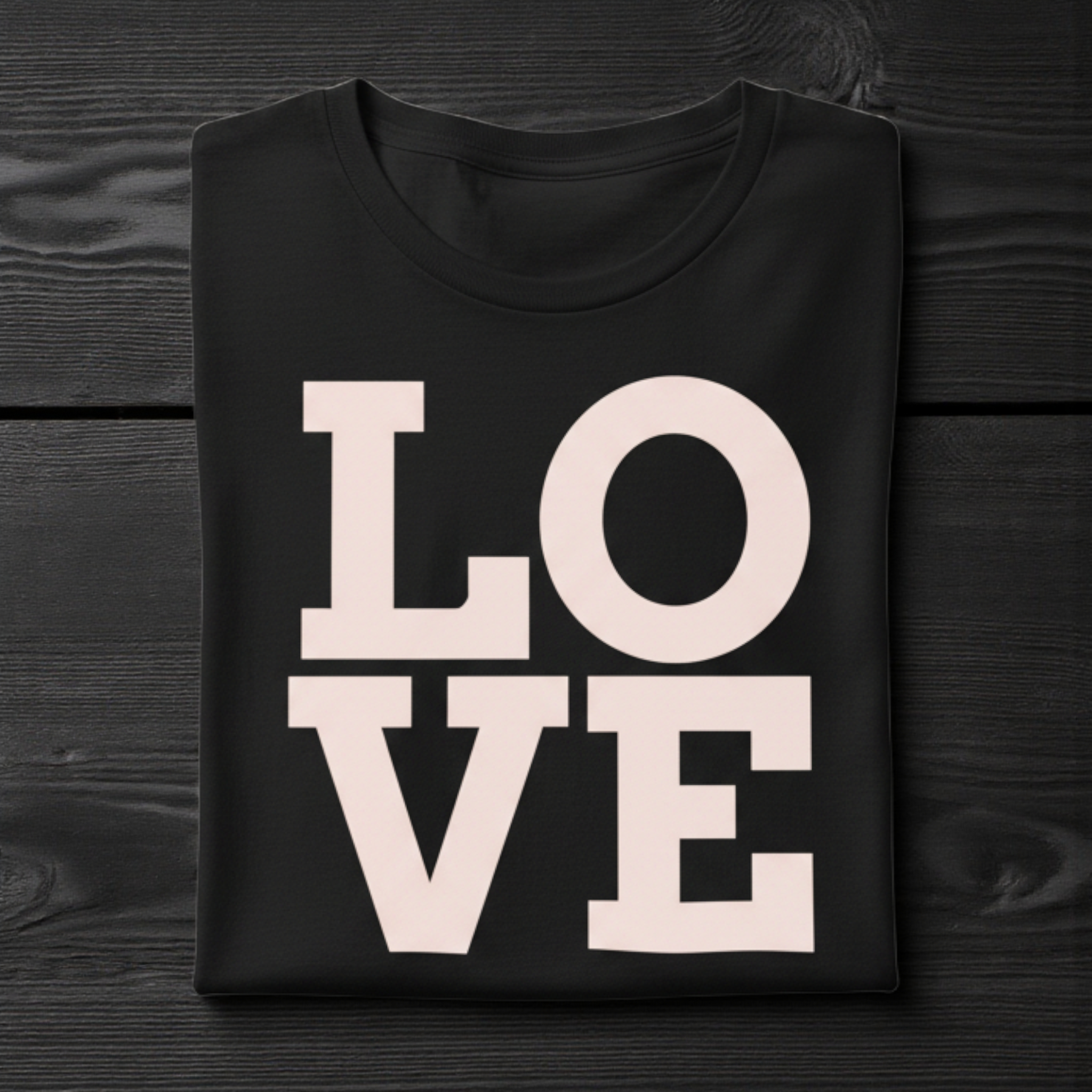 LOVE Block Letters T-Shirt | Pastel Pink Typography Tee