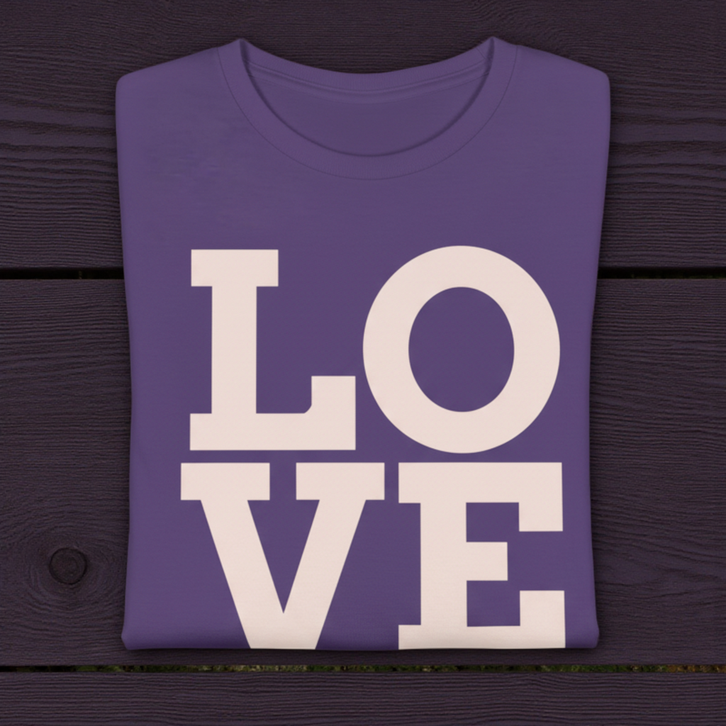 LOVE Block Letters T-Shirt | Pastel Pink Typography Tee