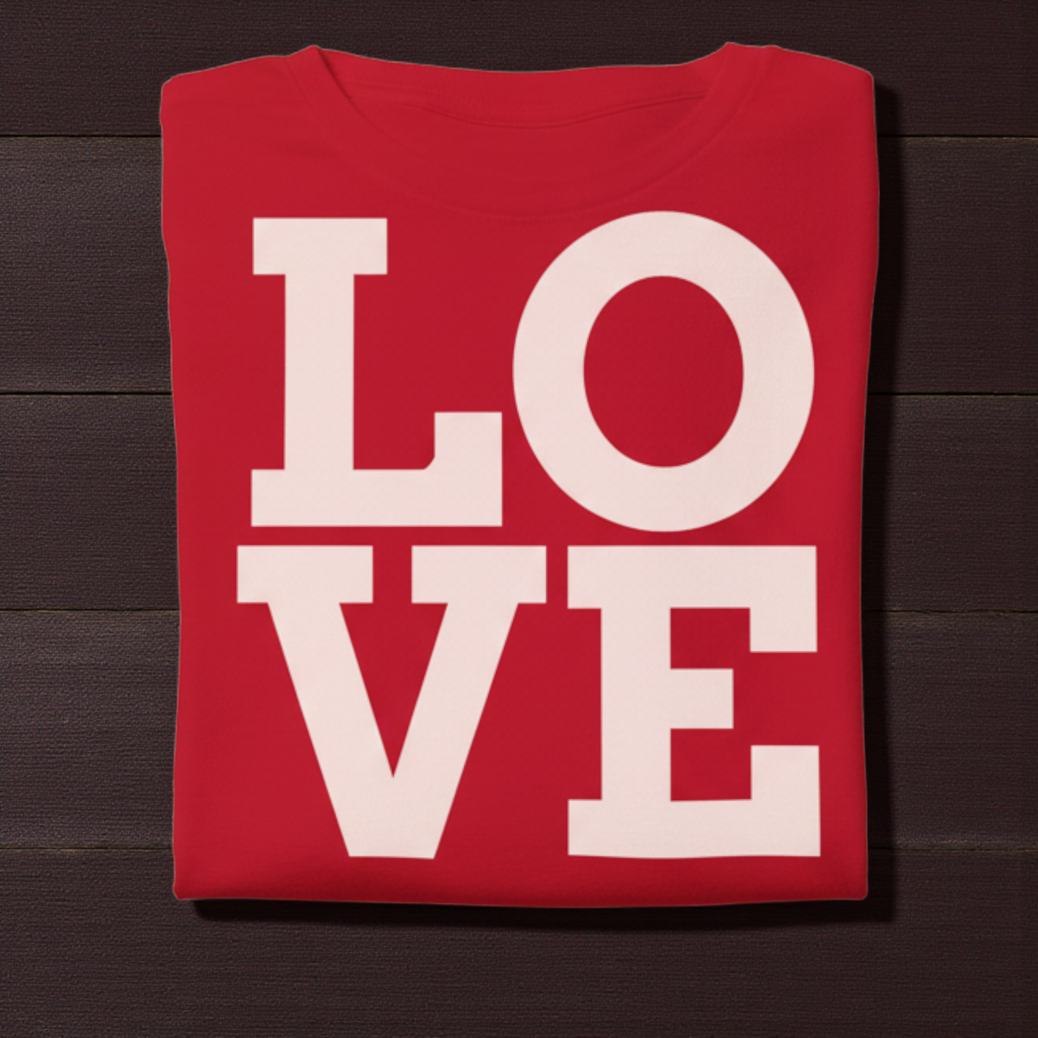 LOVE Block Letters T-Shirt | Pastel Pink Typography Tee