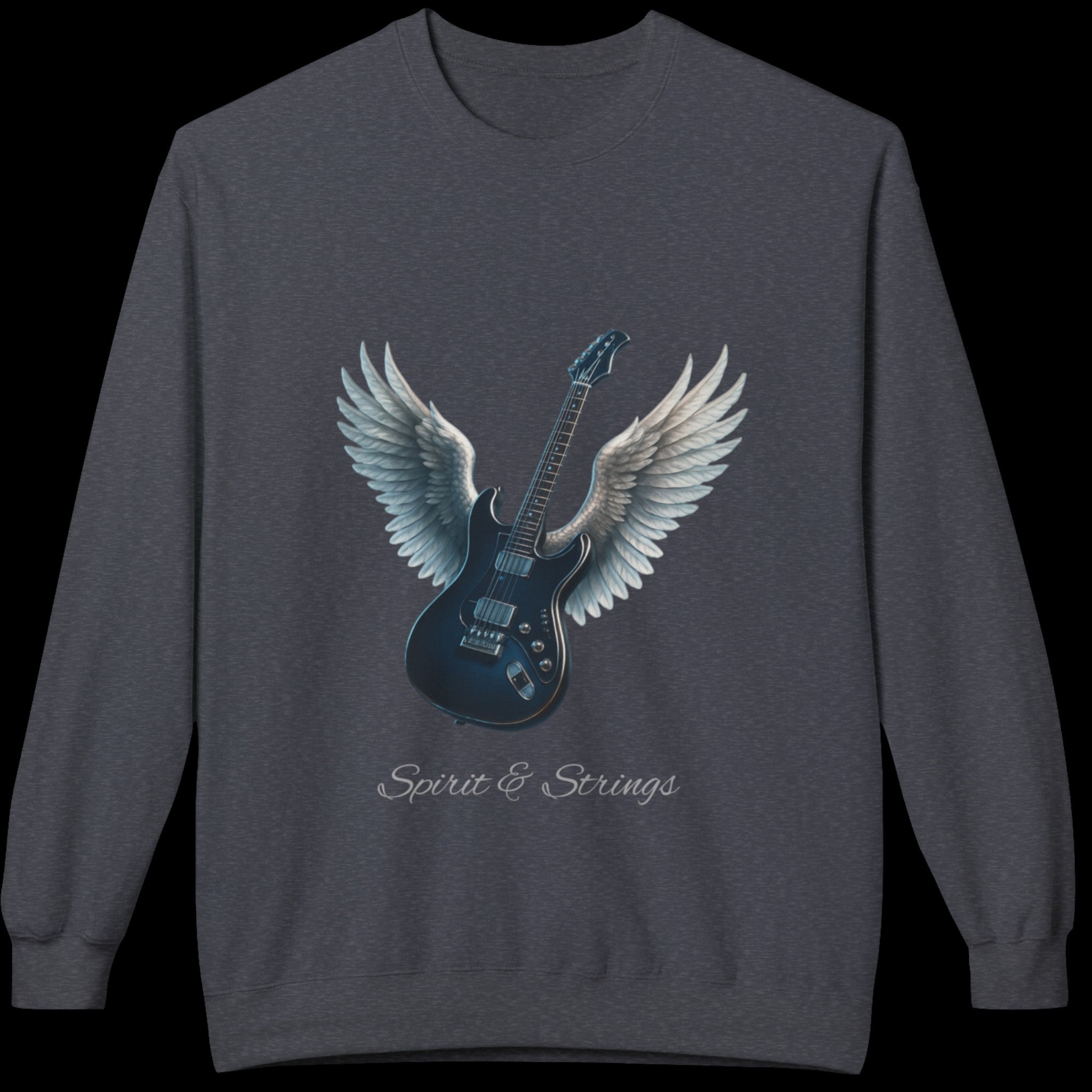 Electric Guitar with Wings Sweatshirt — Midweight Crewneck