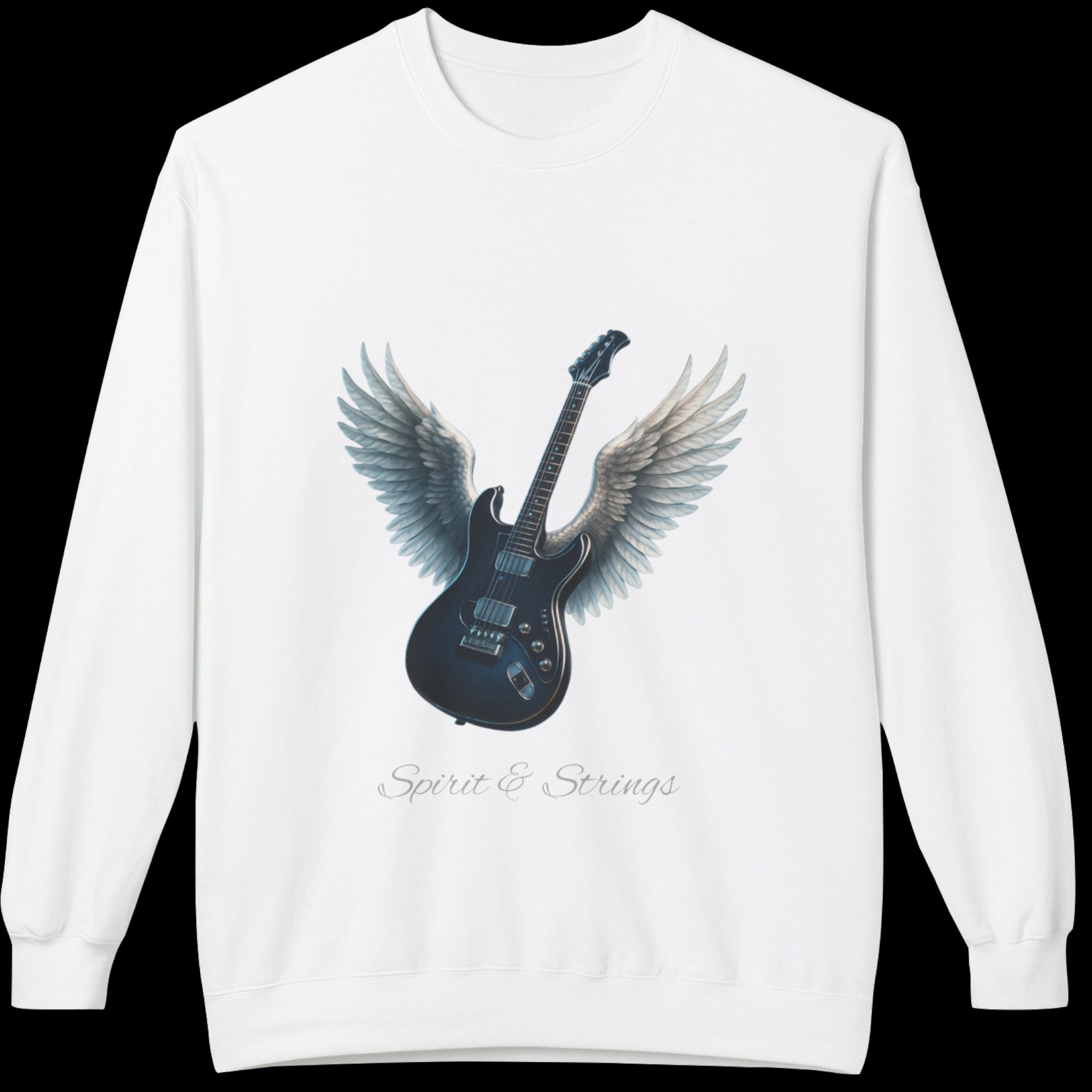 Electric Guitar with Wings Sweatshirt — Midweight Crewneck