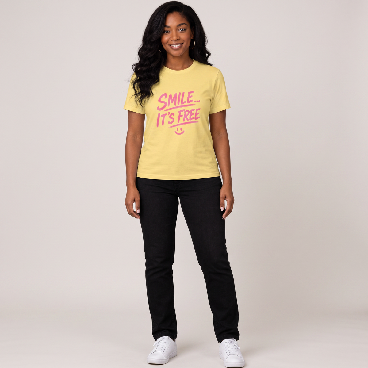Smile... It’s Free T‑Shirt | Positive Graphic Tee