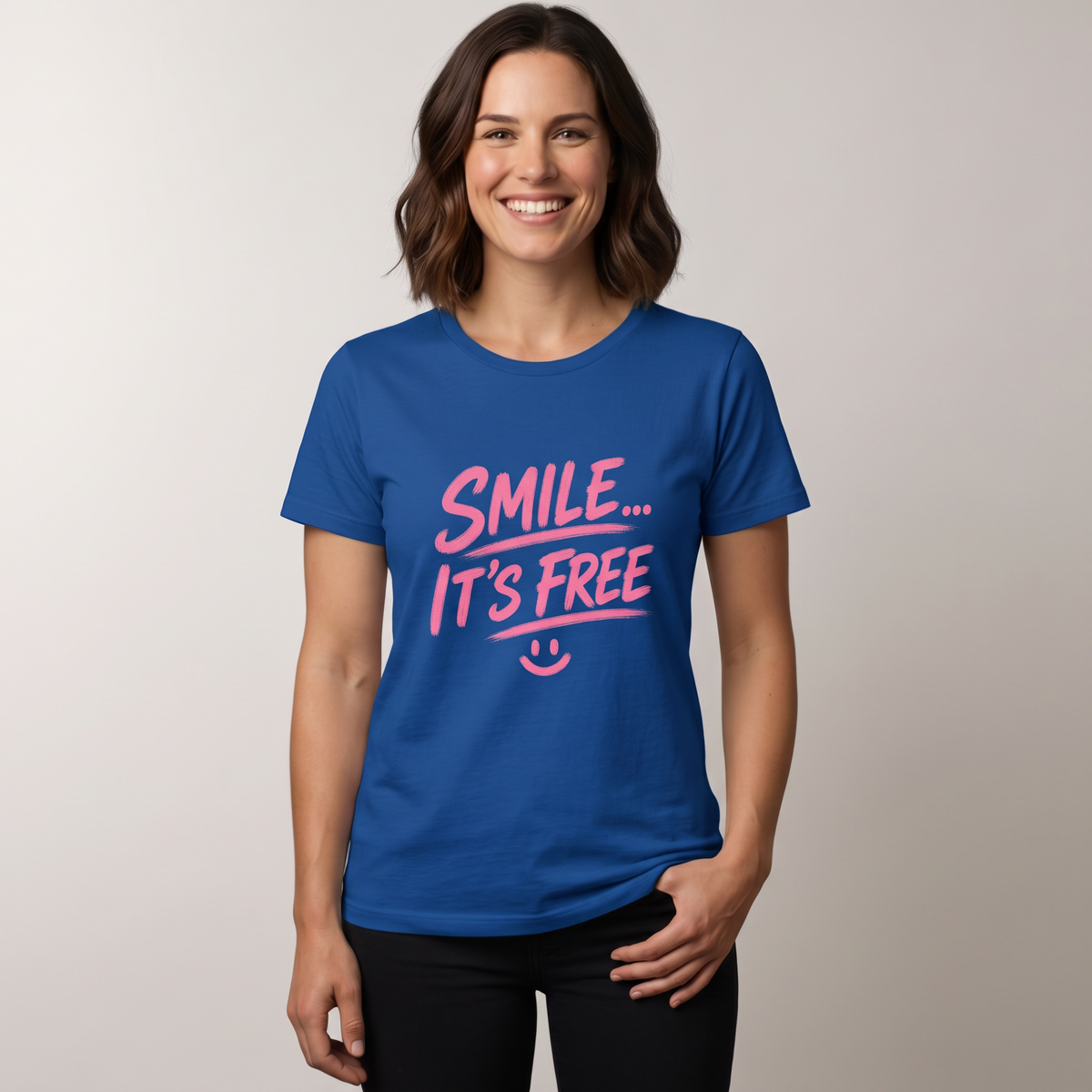 Smile... It’s Free T‑Shirt | Positive Graphic Tee