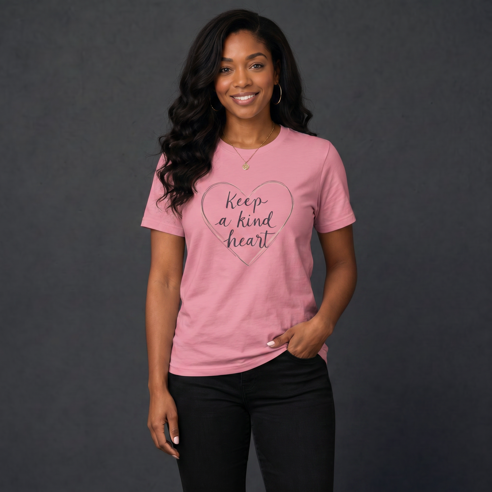 Keep A Kind Heart | Inspirational Cotton Crew T-Shirt