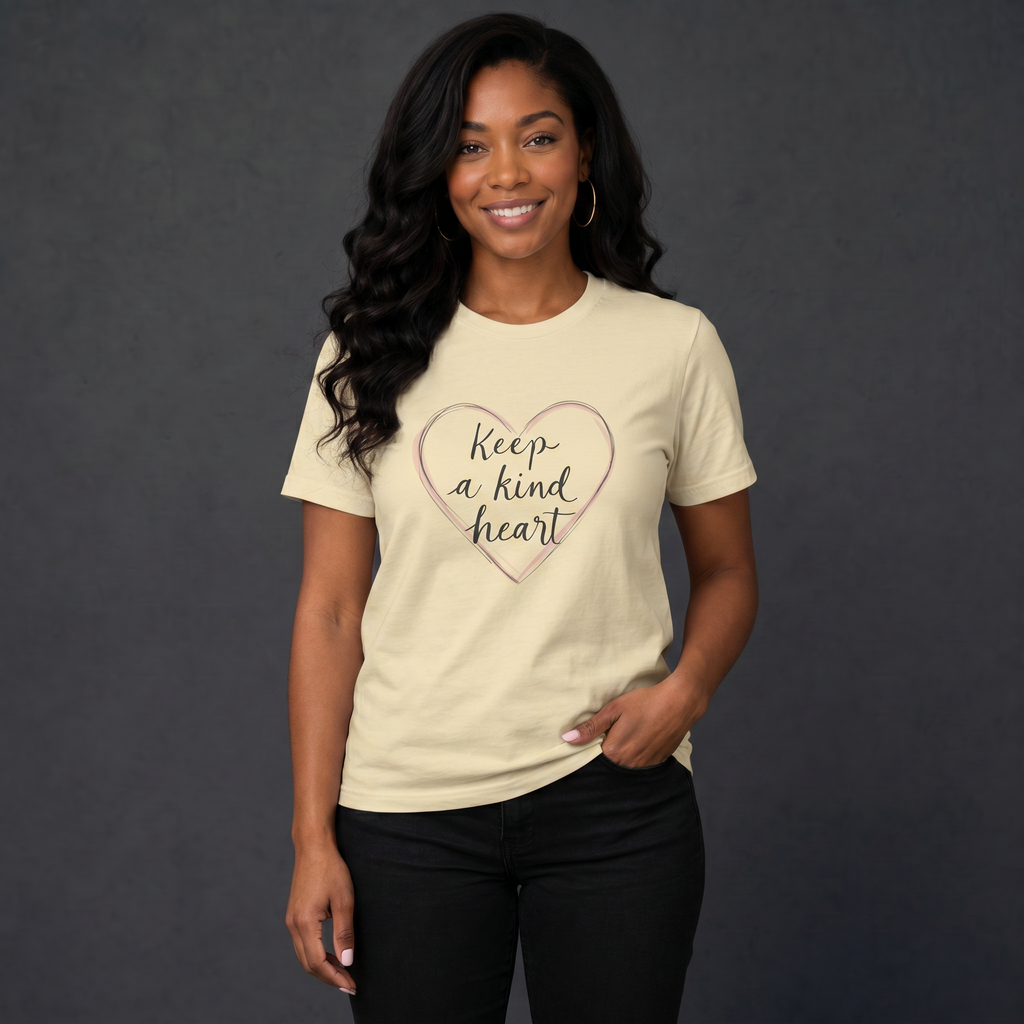 Keep A Kind Heart | Inspirational Cotton Crew T-Shirt