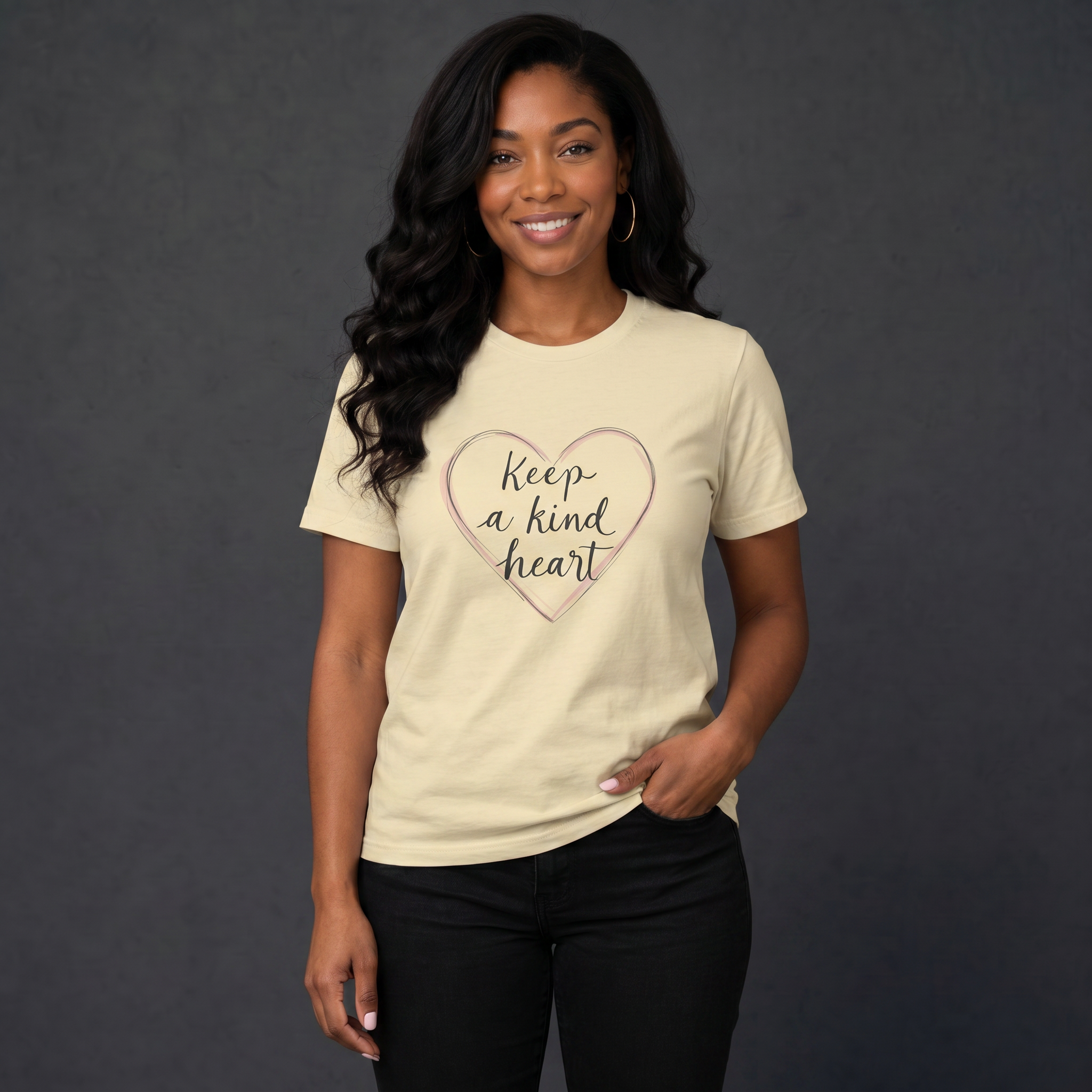Keep A Kind Heart | Inspirational Cotton Crew T-Shirt