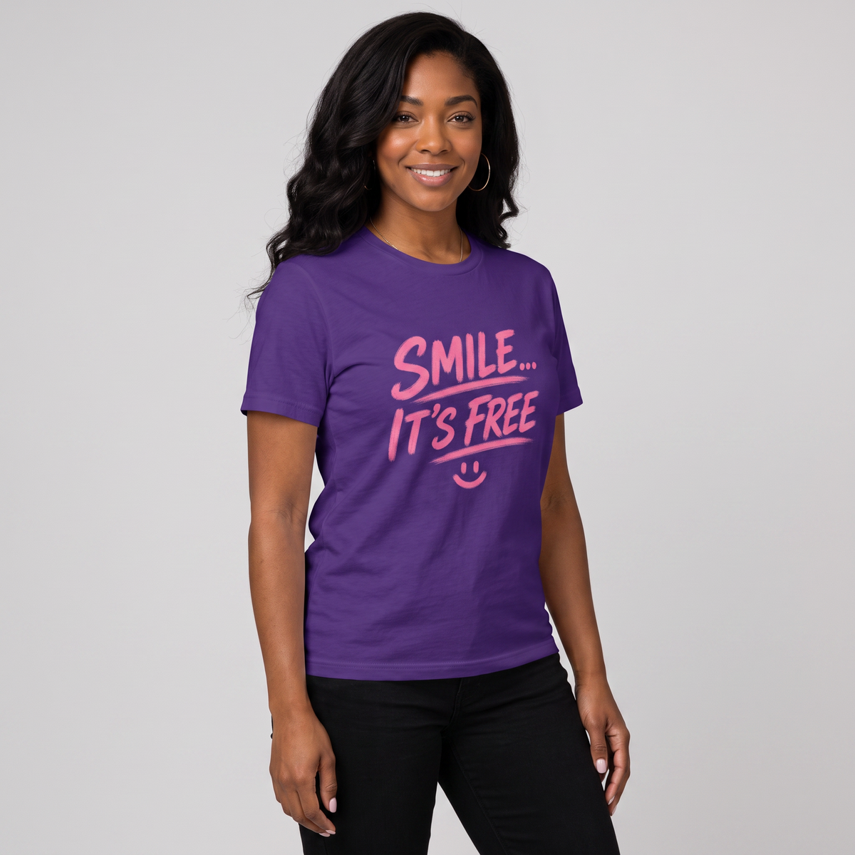 Smile... It’s Free T‑Shirt | Positive Graphic Tee