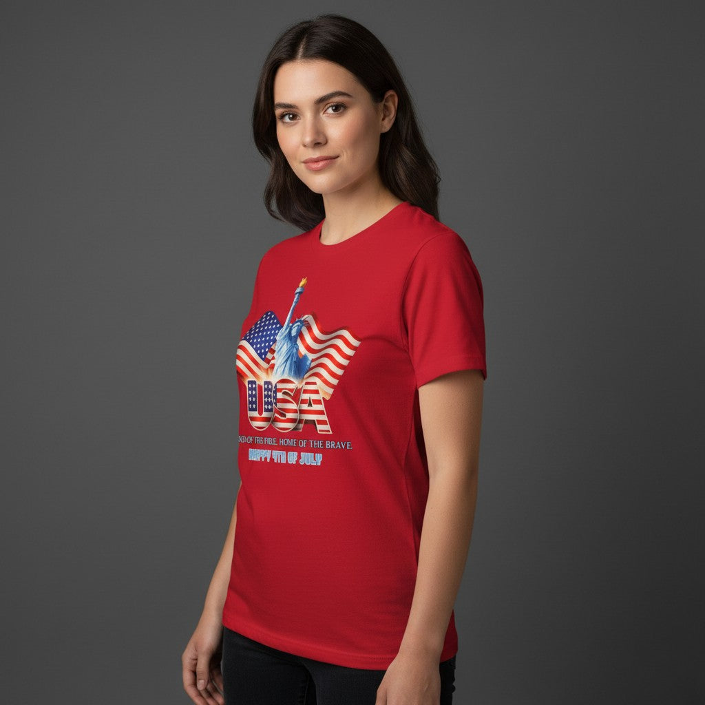 USA Statue of Liberty Flag T-Shirt | Fourth of July Patriotic Tee