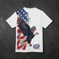 Patriotic Bald Eagle Tee — USA Flag Graphic Shirt