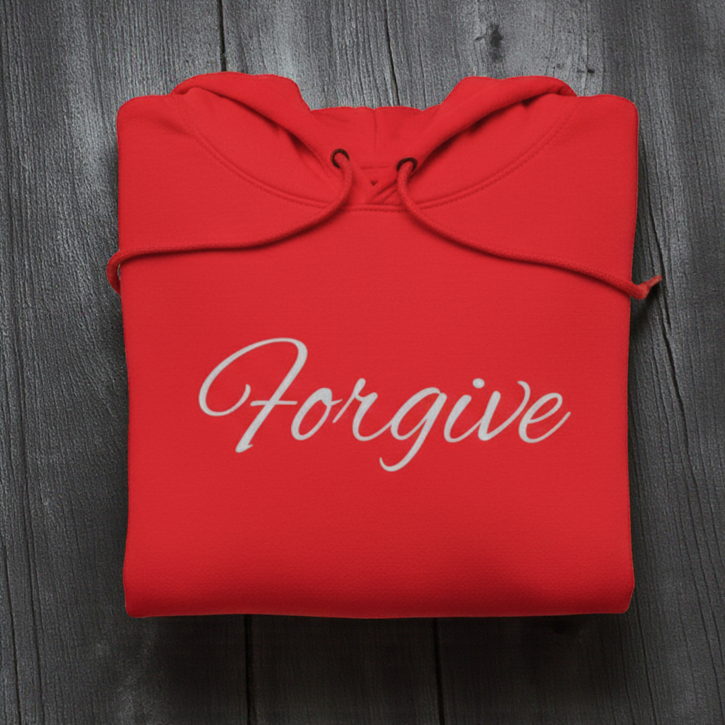 Forgive Script Hoodie — Minimalist Inspirational Pullover