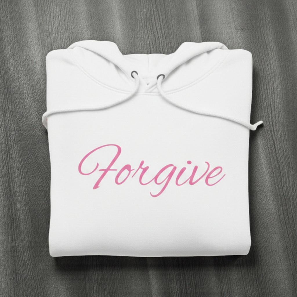 Forgive Script Hoodie — Minimalist Inspirational Pullover