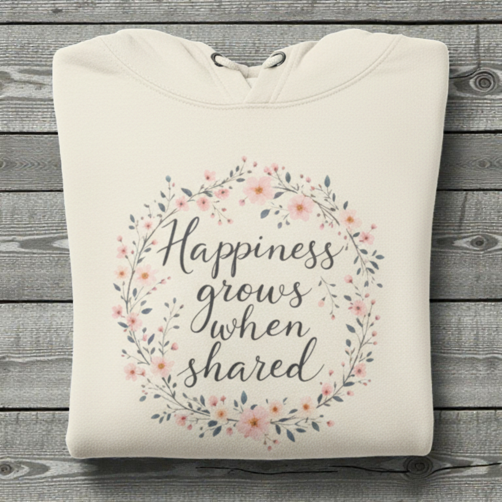 Happiness Grows When Shared | Motivational Quote Hoodies | Faith Hoodies | Women's Hoodie