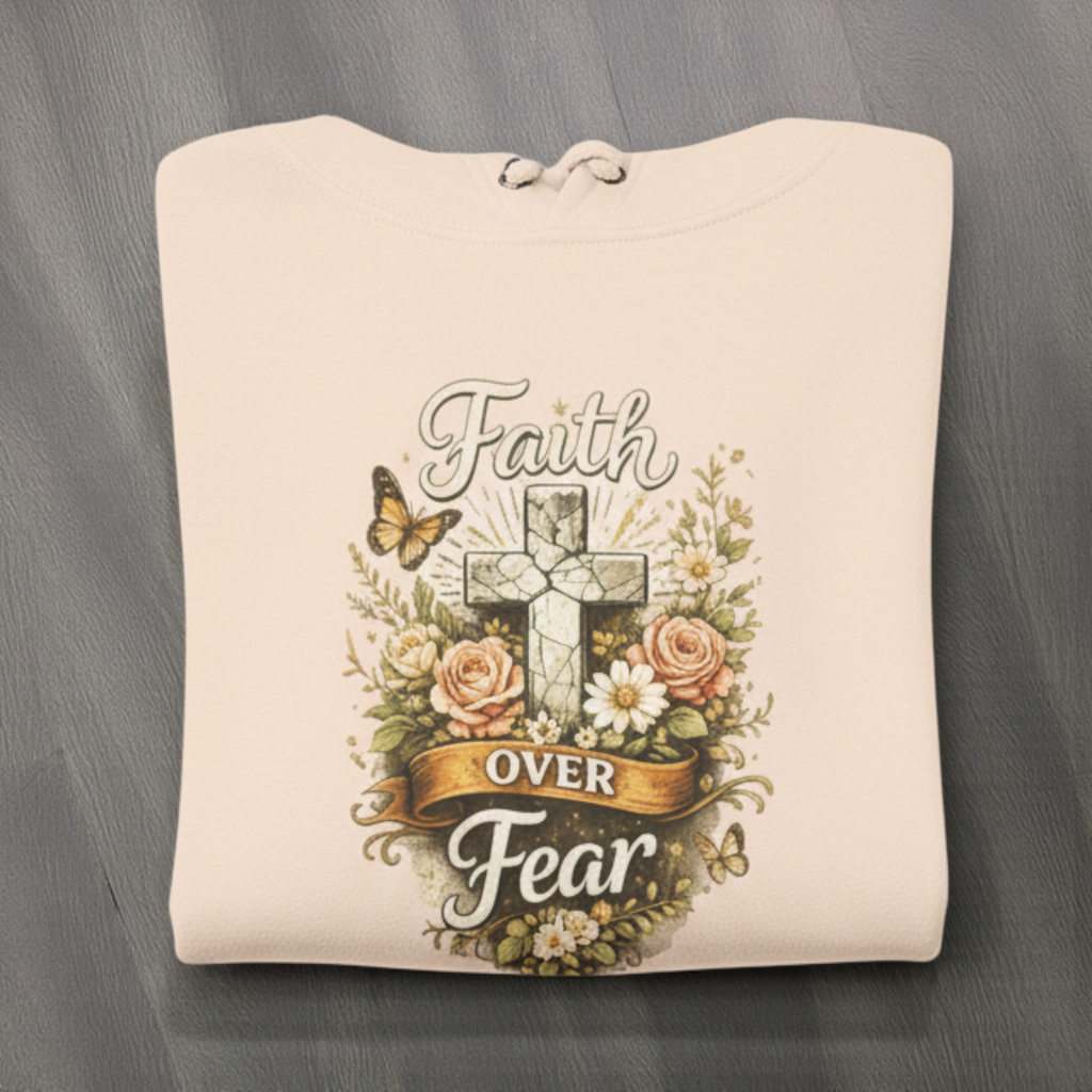 Inspirational Floral "Fear Not" Hoodie — Christian Comfort Pullover