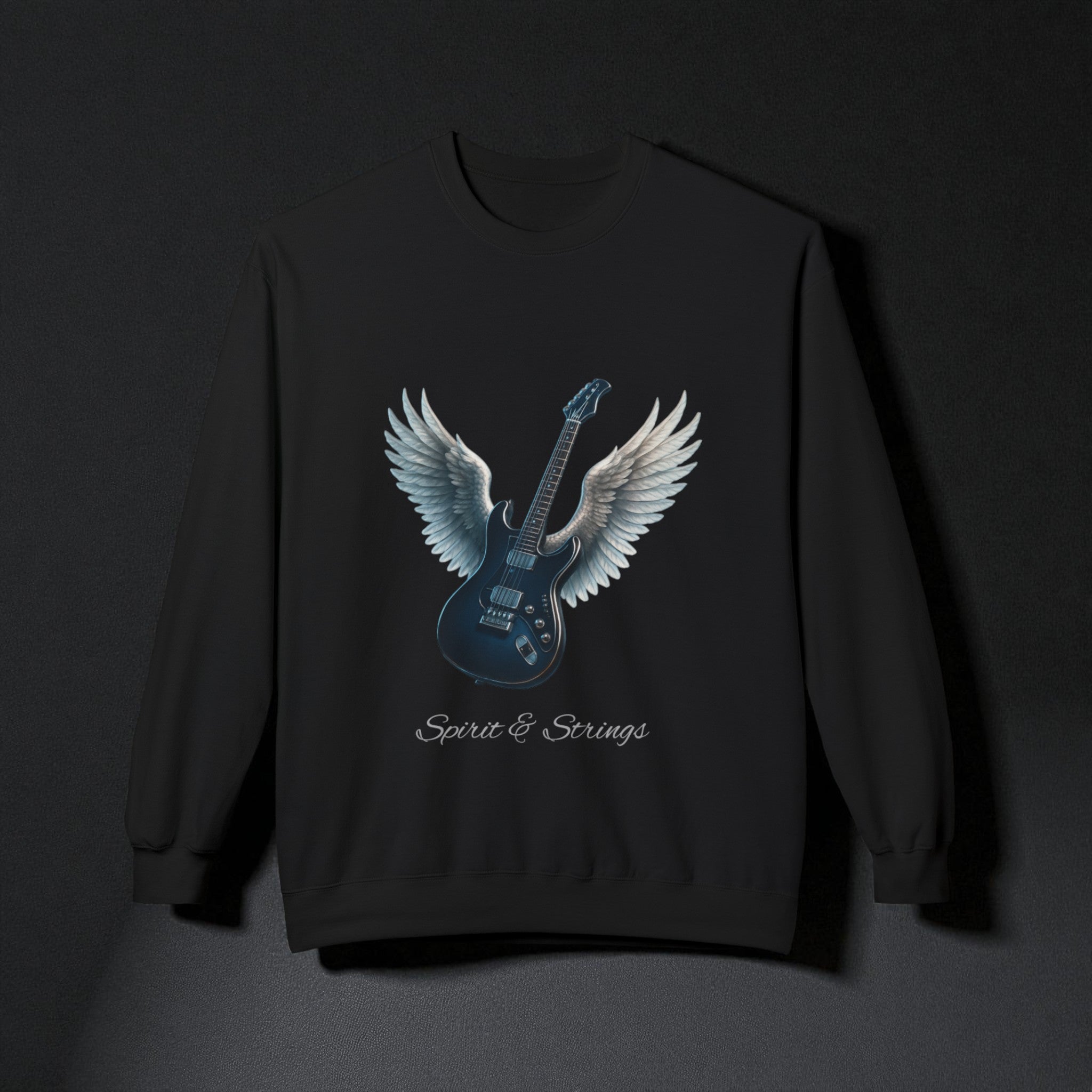 Electric Guitar with Wings Sweatshirt — Midweight Crewneck