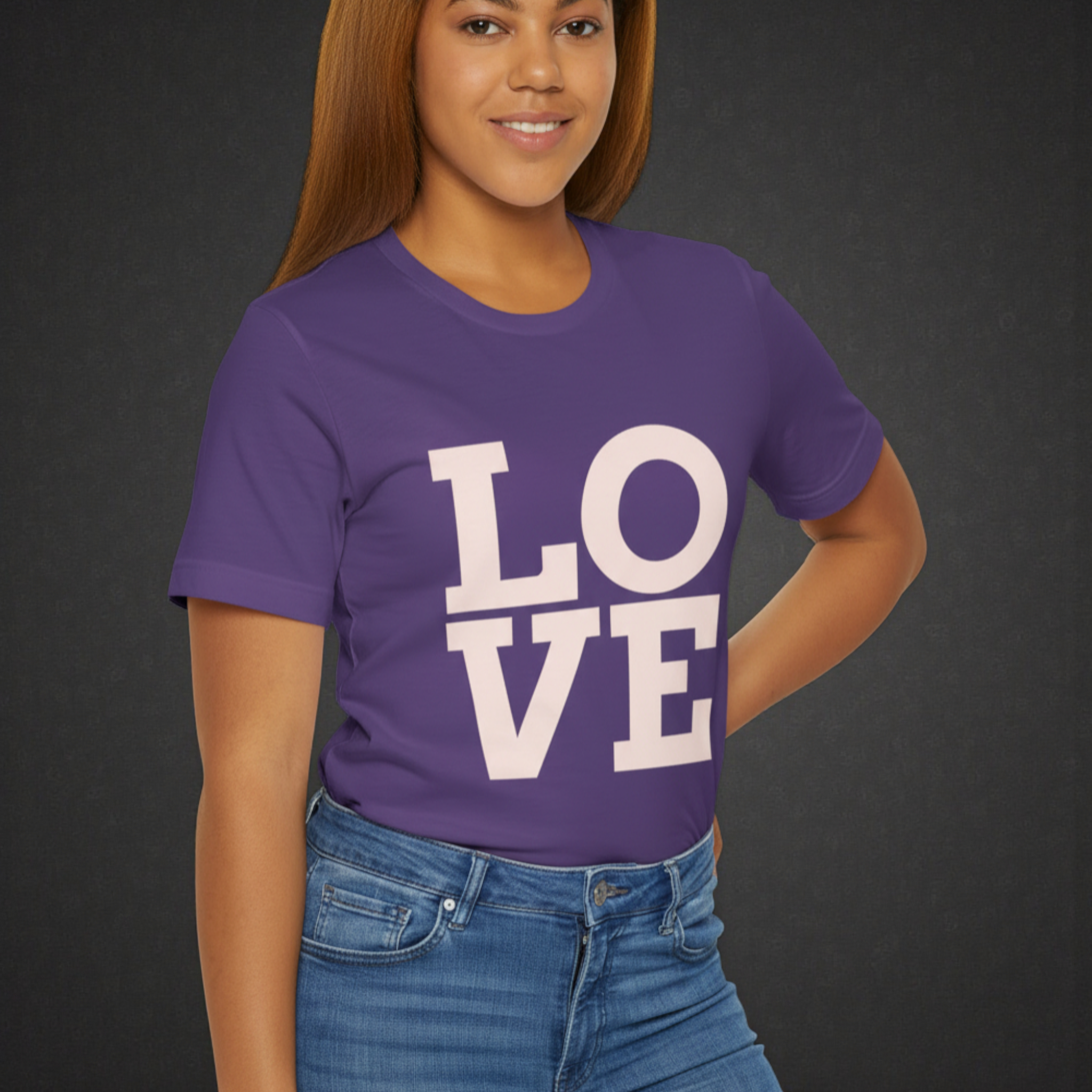 LOVE Block Letters T-Shirt | Pastel Pink Typography Tee