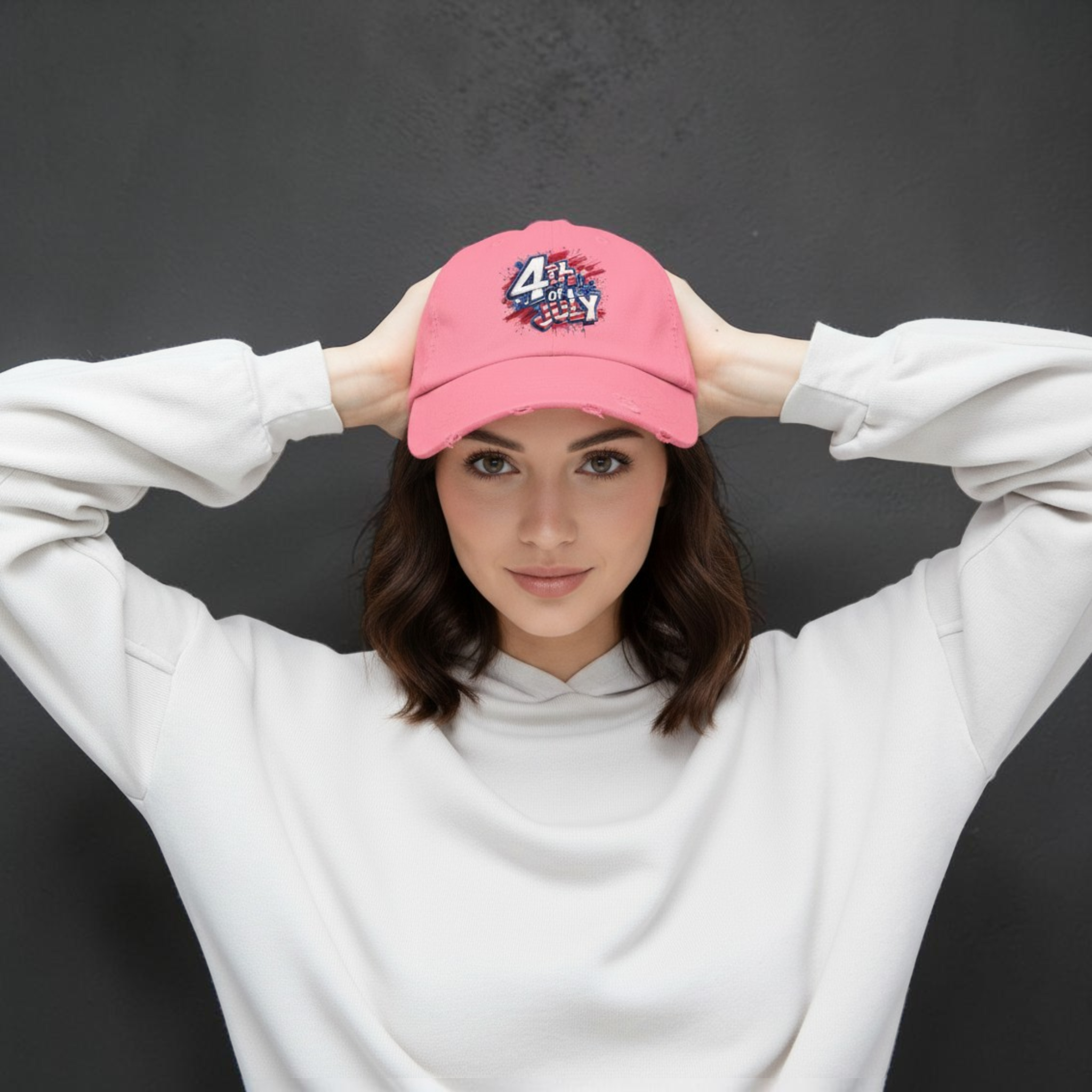 4th of July Unisex Distressed Cap