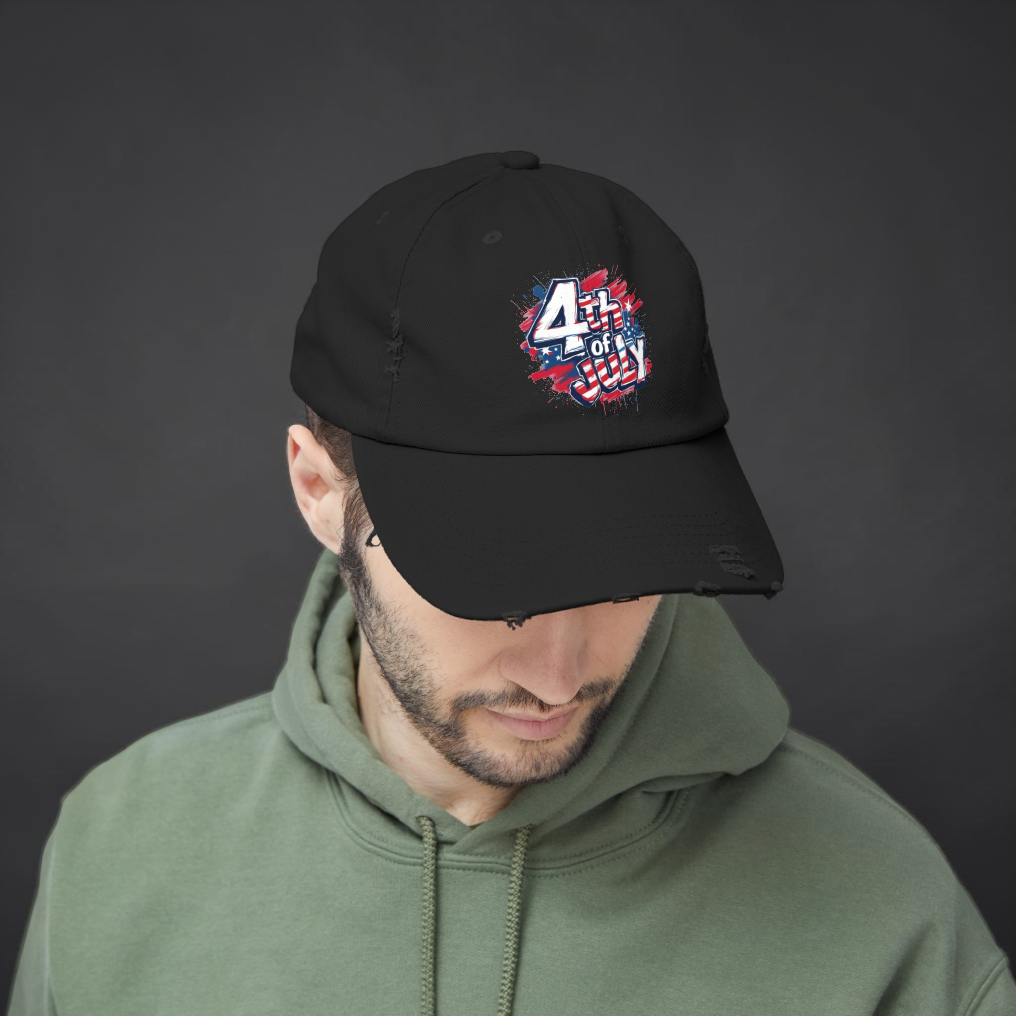 4th of July Unisex Distressed Cap