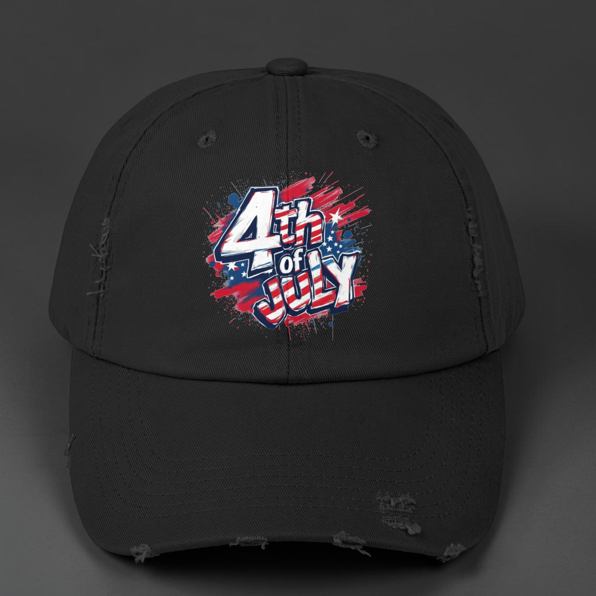 4th of July Unisex Distressed Cap