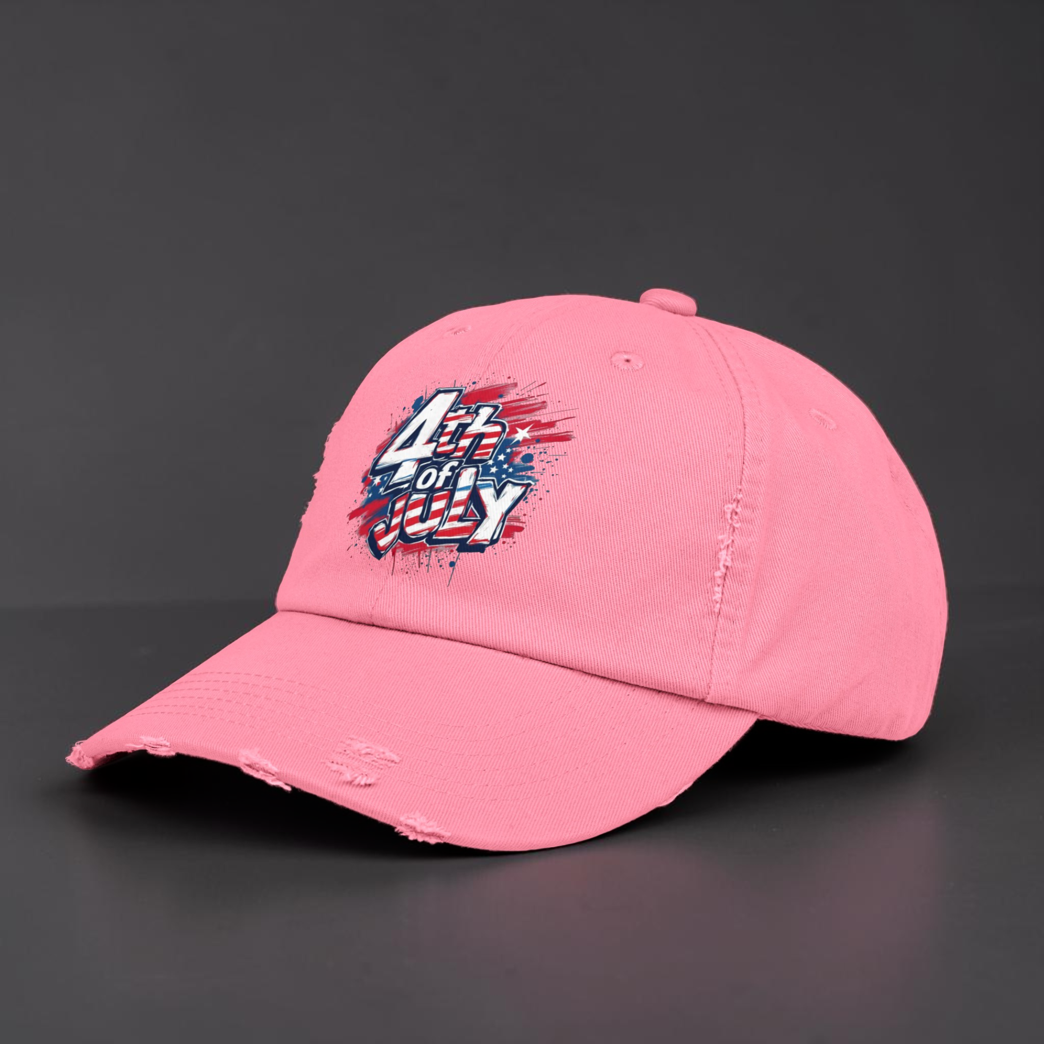 4th of July Unisex Distressed Cap