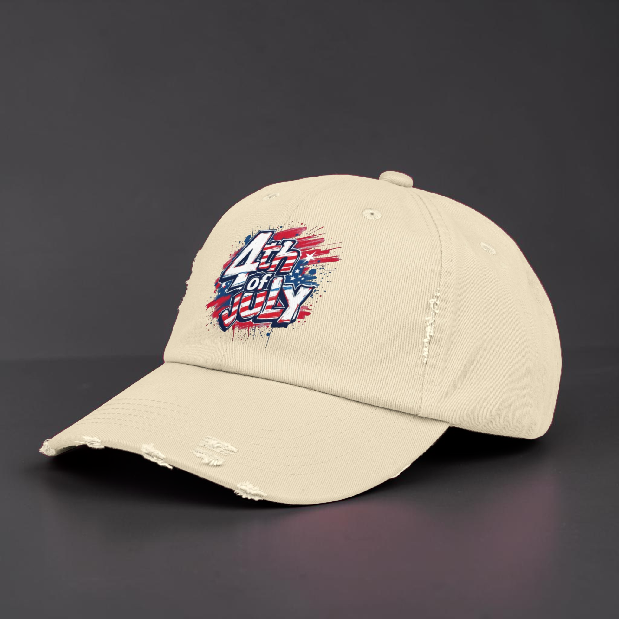 4th of July Unisex Distressed Cap
