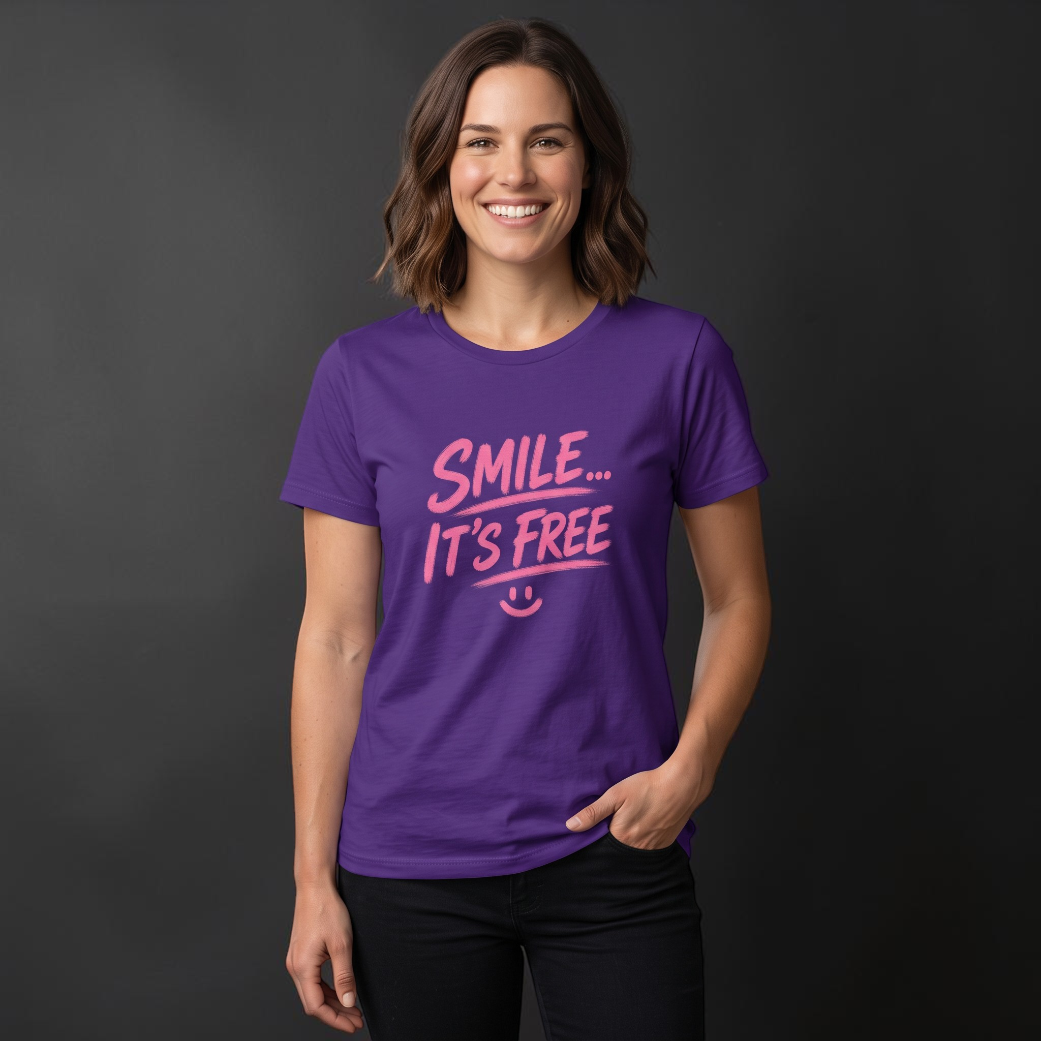 Smile... It’s Free T‑Shirt | Positive Graphic Tee
